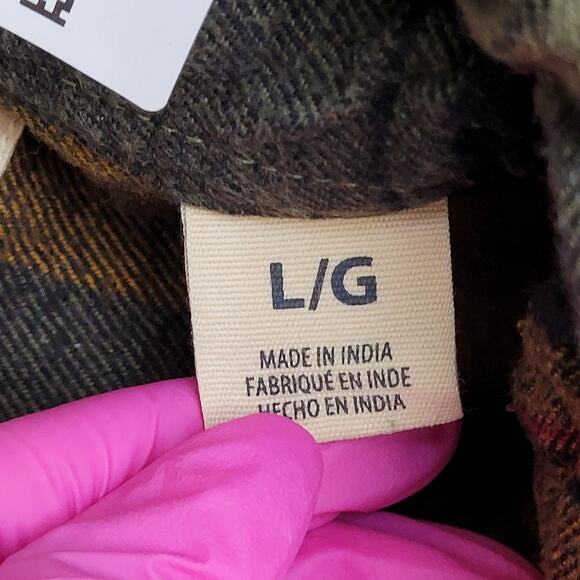 Red-Head Flannel Button Shirt Large 23x28 Shadow Plaid - Picture 6 of 14